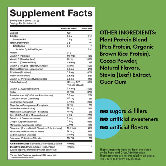 Kick Plant Protein Powder chocolate scoop for easy post-workout stirring.