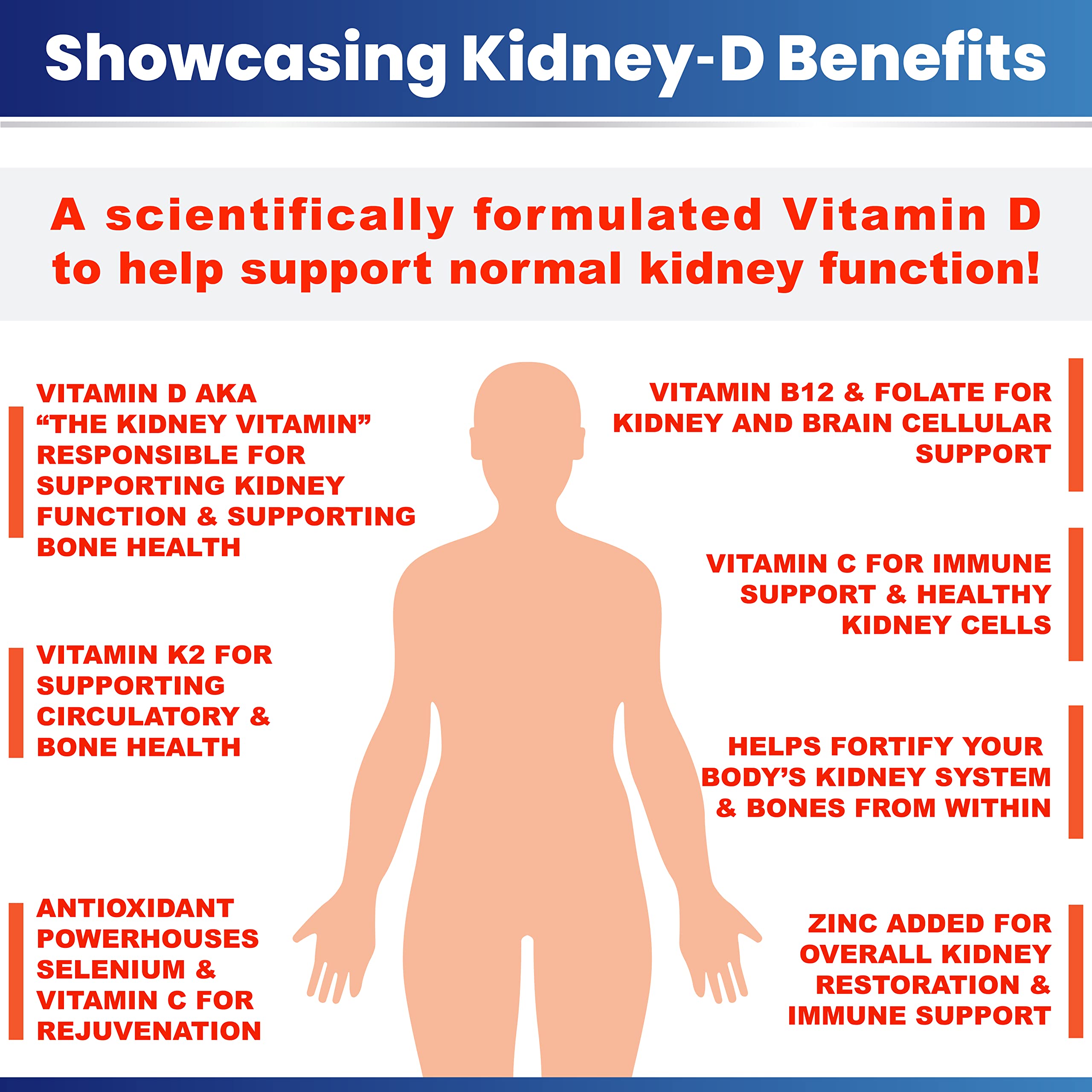 Kidney-D bottle with glass conveys everyday wellness and consistent Vitamin D intake.
