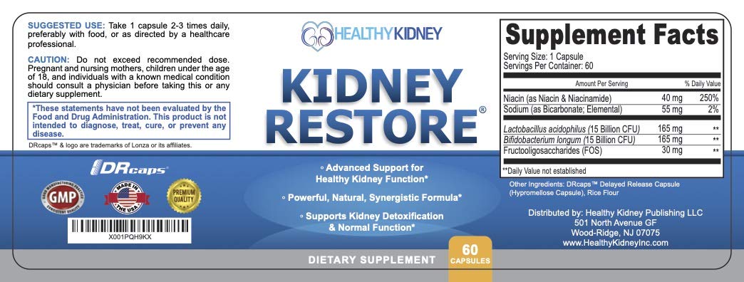Kidney Restore advanced formula bottle showcases science-based ingredients for holistic kidney health