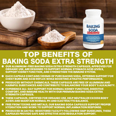 Kidney Restore baking soda ingredients label displaying organic use and clean ingredients.