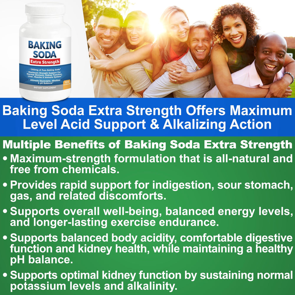 Kidney Restore baking soda tablets packaging highlighting all-day alkaline support.