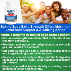 Kidney Restore baking soda tablets packaging highlighting all-day alkaline support.