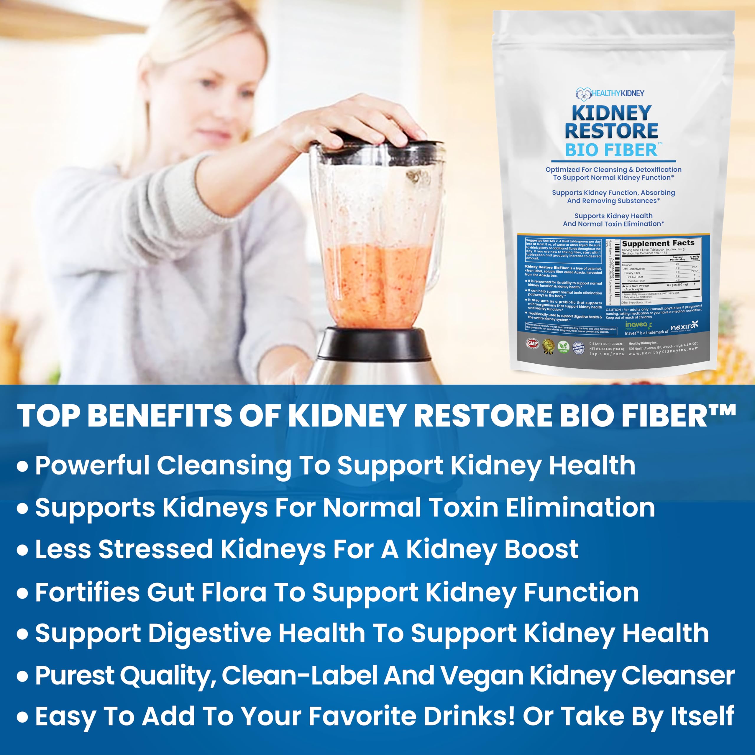 Bio Fiber supports digestive health and prebiotic balance in the gut.