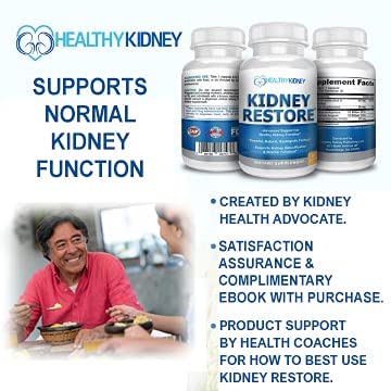 Kidney Restore cGMP facility quality-check badge emphasizes manufacturing standards