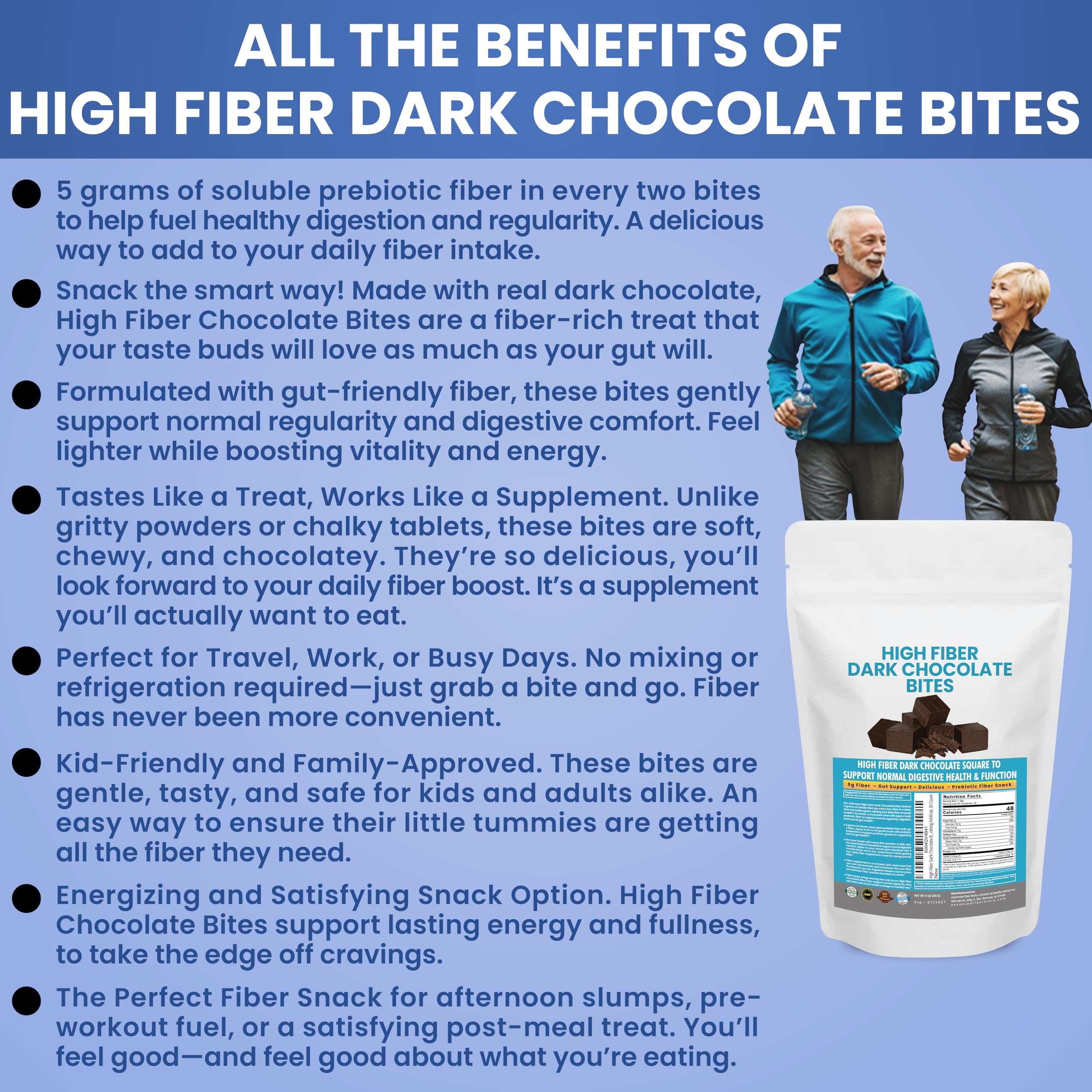 Kidney Restore 30-count box offers convenient daily fiber.