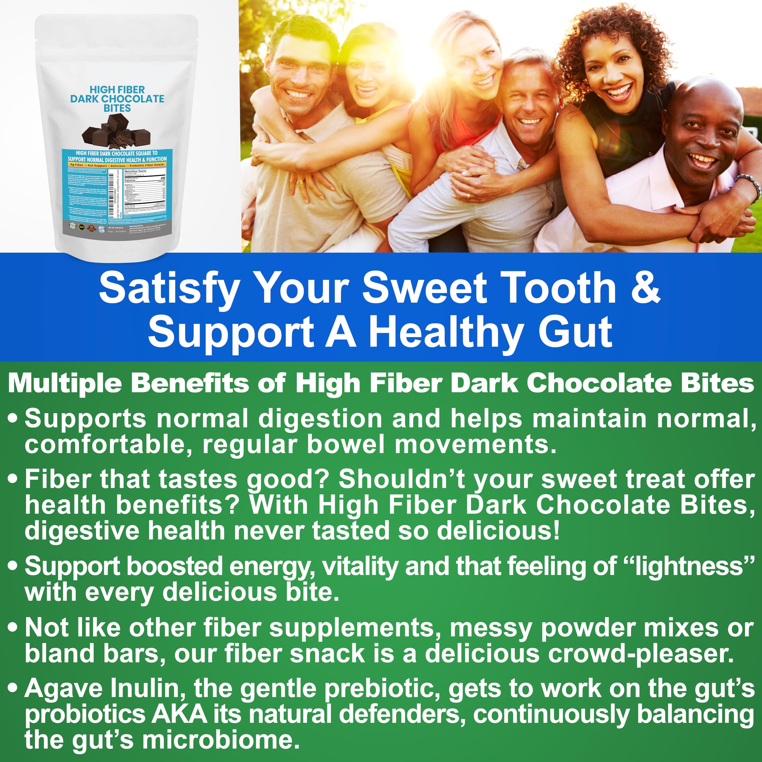Kidney Restore chocolate bites with silky texture and gut-friendly fiber.