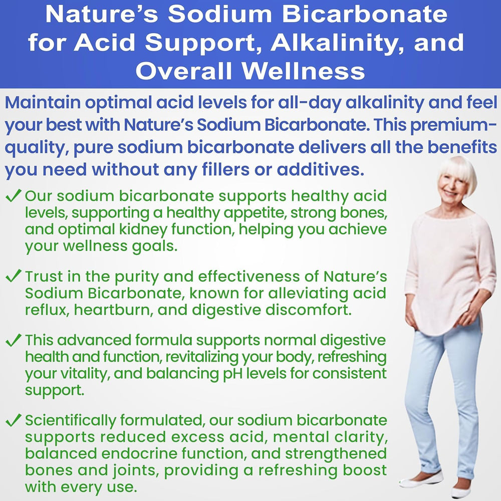 Kidney Restore Nature’s Sodium Bicarbonate kitchen scene highlights a clean, aluminum-free option.