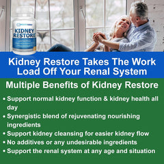 Kidney Restore niacin support capsule image suggests minerals balance and heart health considerations