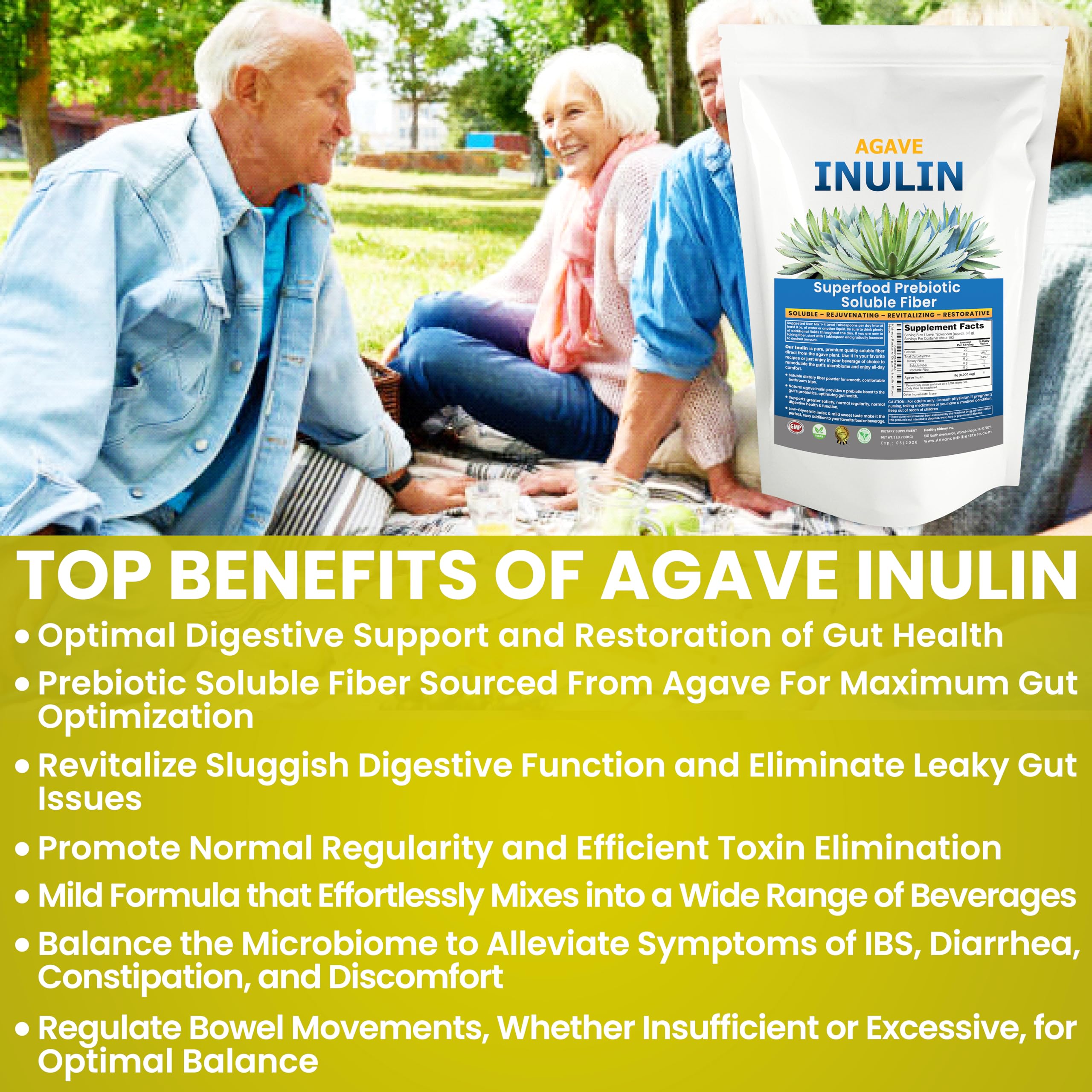Kidney Restore Inulin powder in smoothie demonstrates versatile gut-friendly addition.