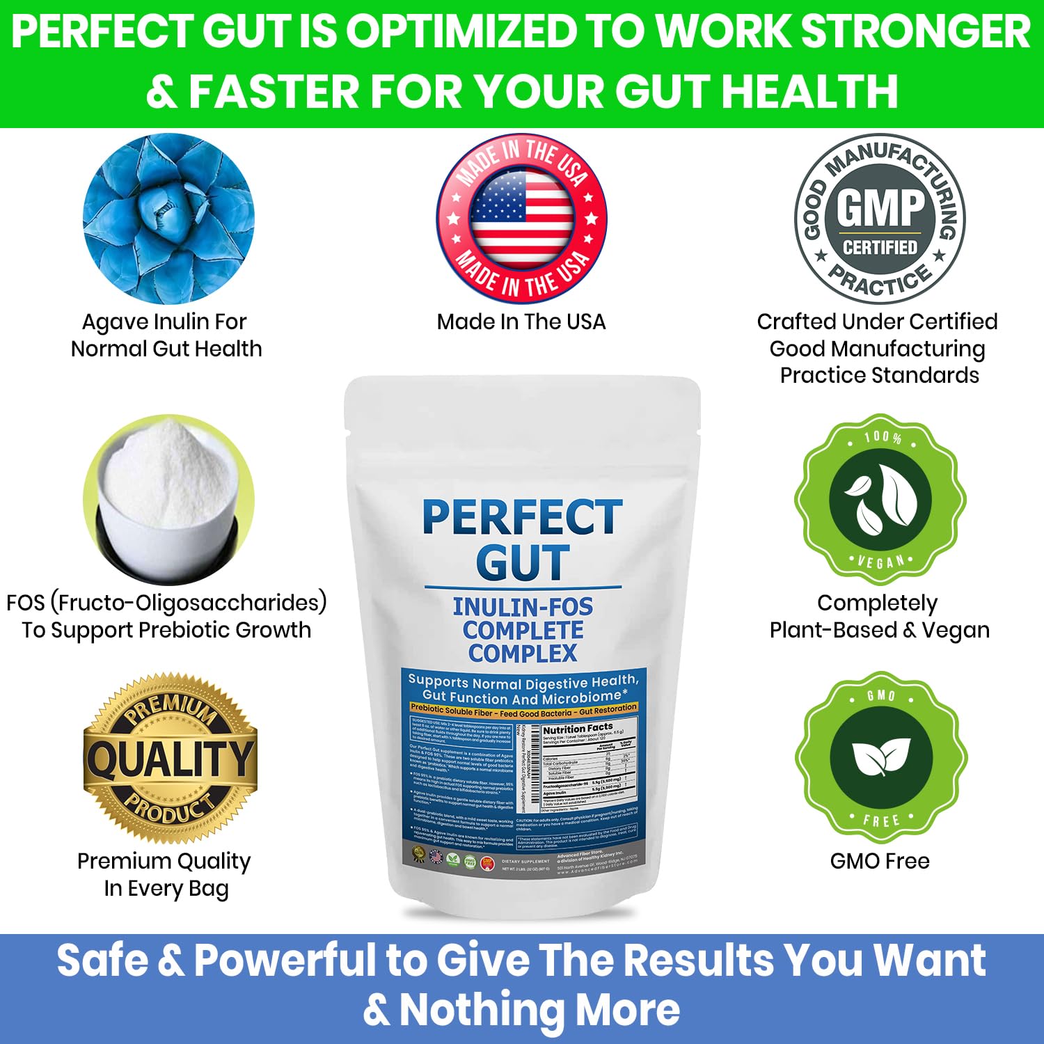 Kidney Restore Perfect Gut powder scoop beside the tub for easy daily dosing.