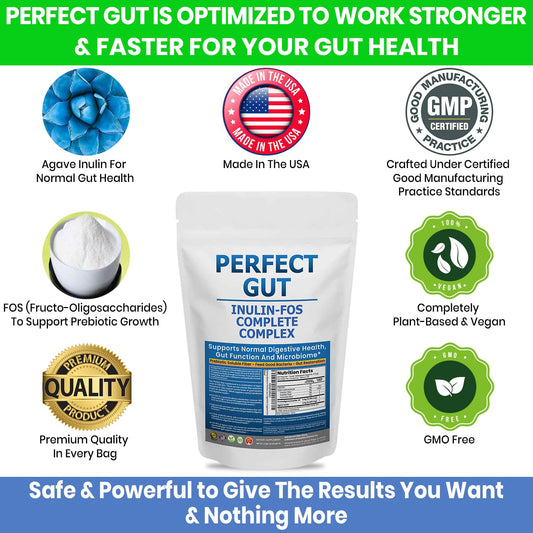 Kidney Restore Perfect Gut powder scoop beside the tub for easy daily dosing.