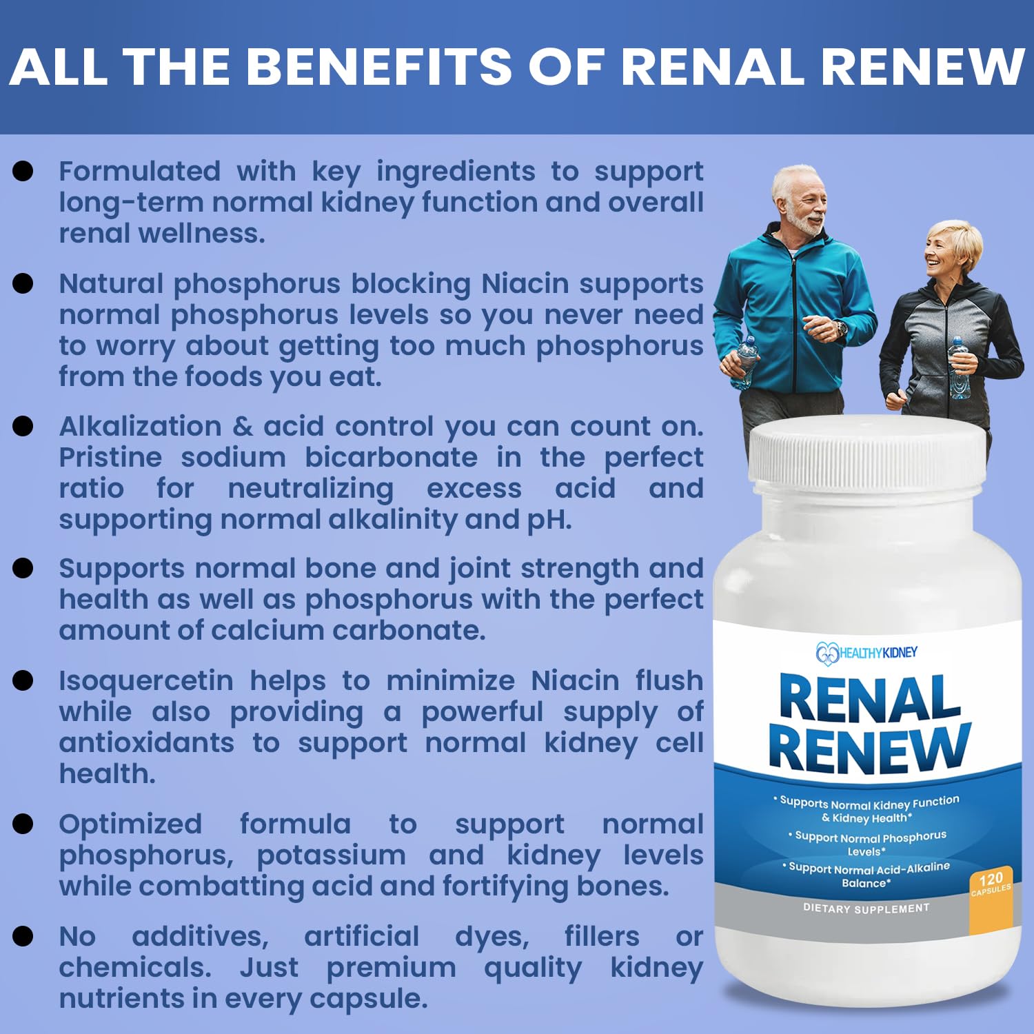 Label detail notes calcium carbonate and phosphorus blockers in Renal Renew.