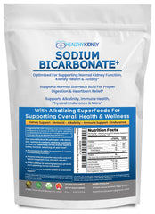 Kidney Restore bottle of organic sodium bicarbonate powder for alkalinity and digestion support.