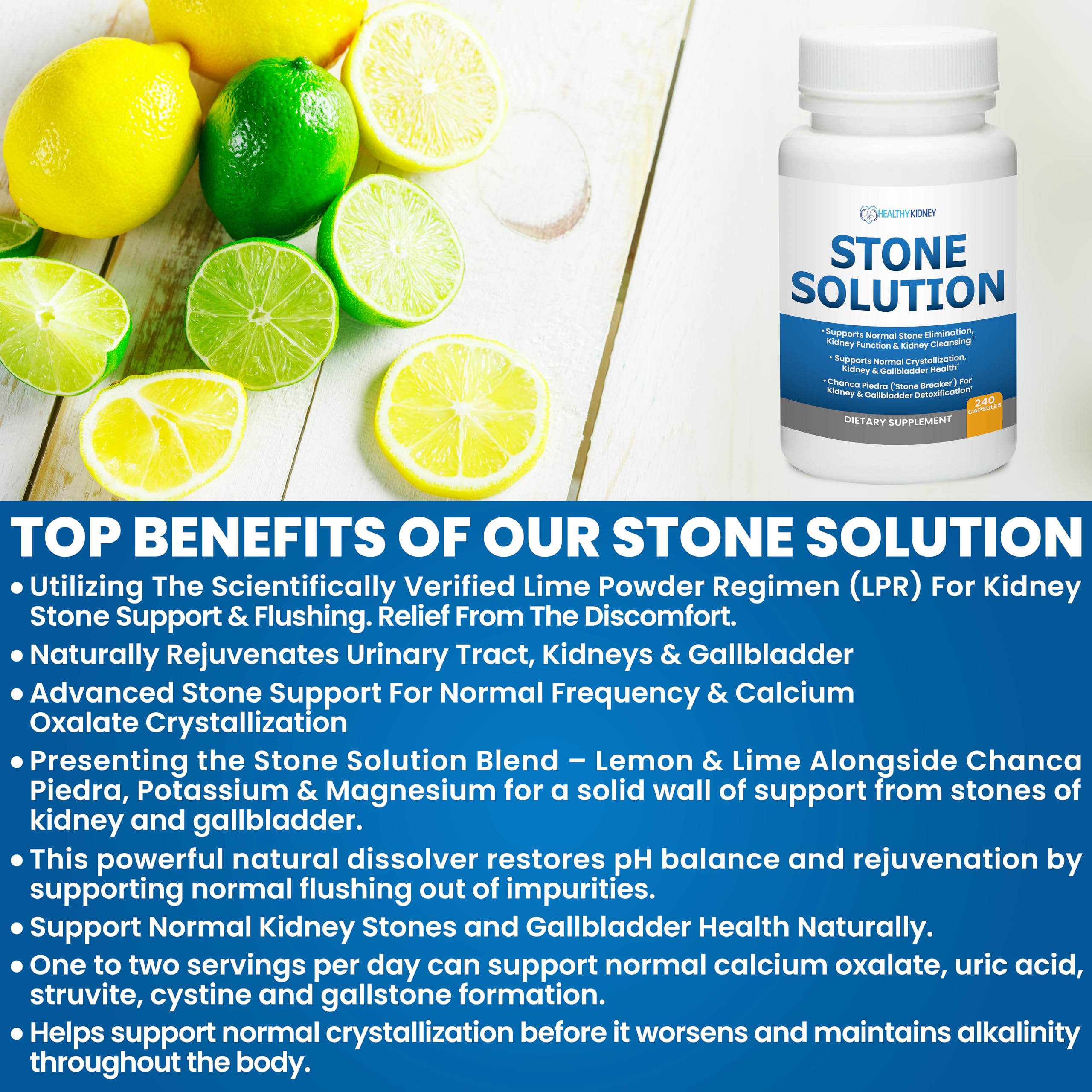 Magnesium and potassium ingredients closeup within the Stone Solution mix