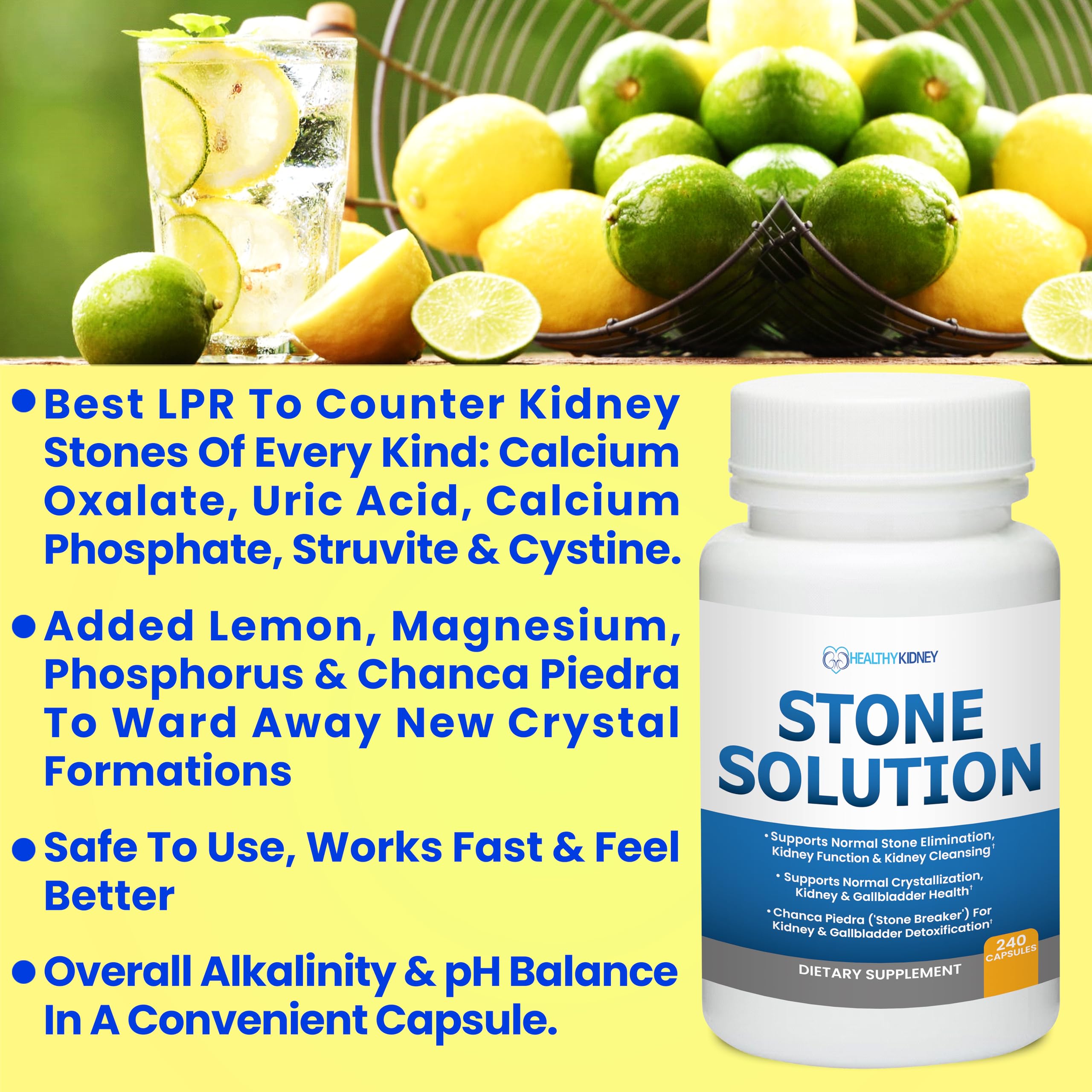 Packaging box for Kidney Restore Stone Solution communicates premium quality