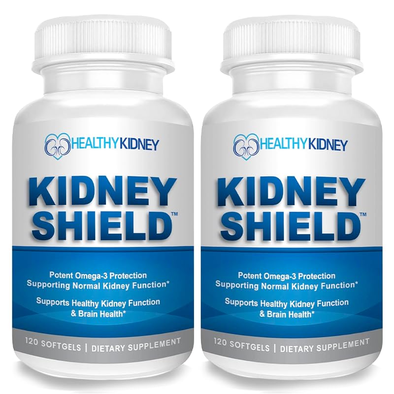 Kidney Shield 2-Pack front label view highlighting omega-3 support for kidney health.