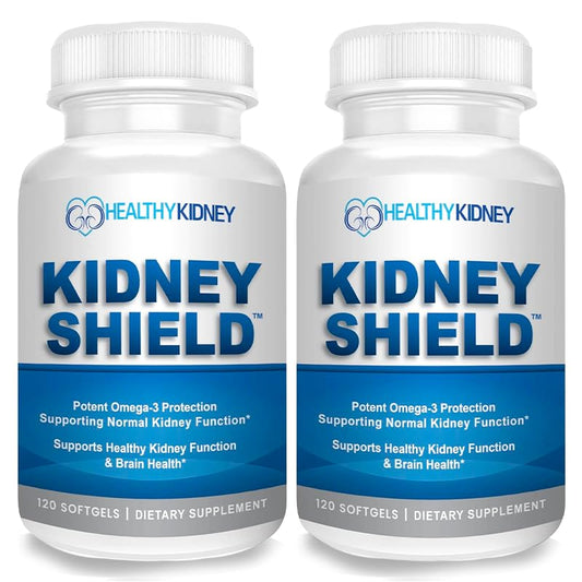 Kidney Shield 2-Pack front label view highlighting omega-3 support for kidney health.