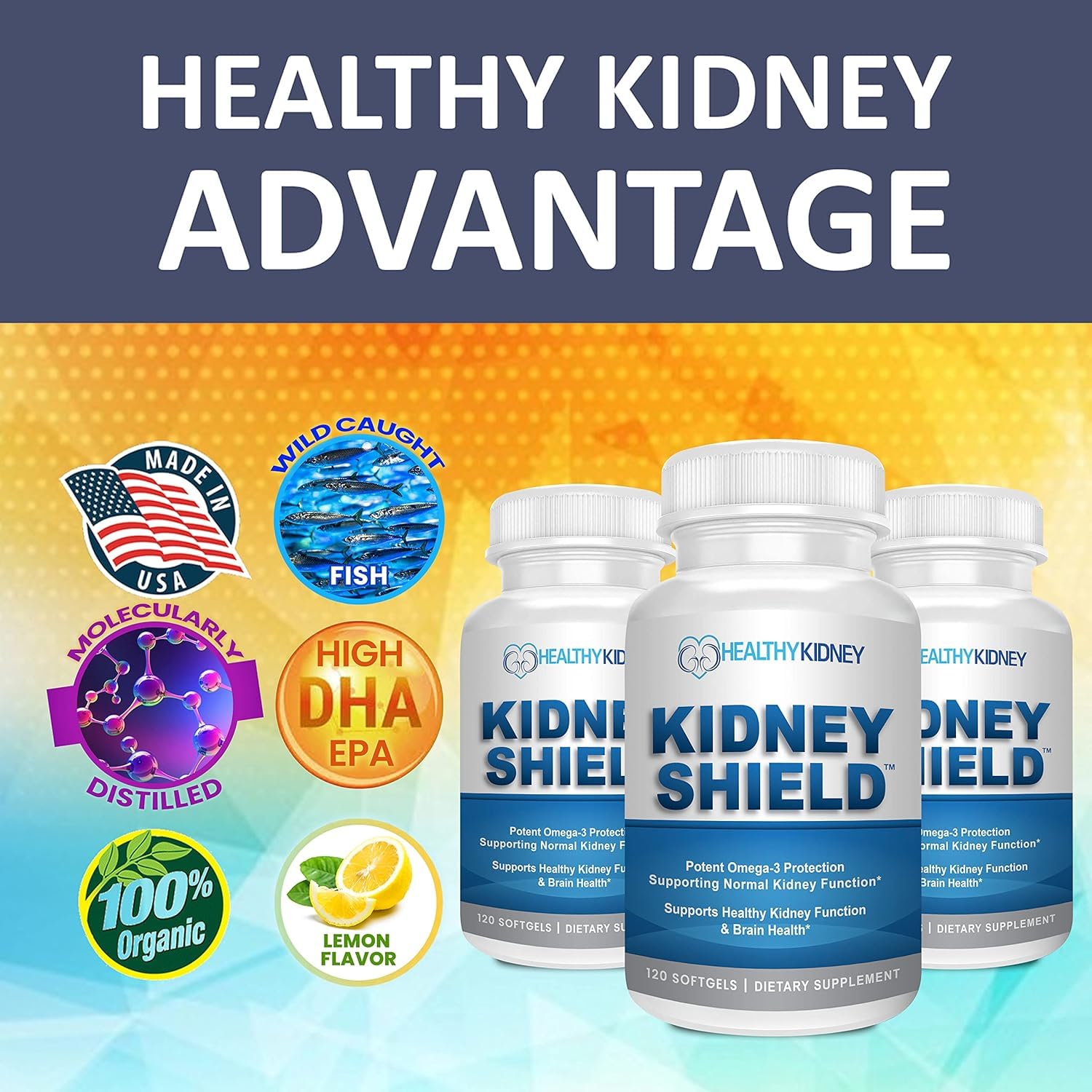 Kidney Shield bottle pair in store display illustrating the two-pack option.