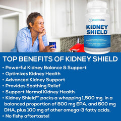Kidney Shield bottles top view showing clean packaging and EPA/DHA emphasis.