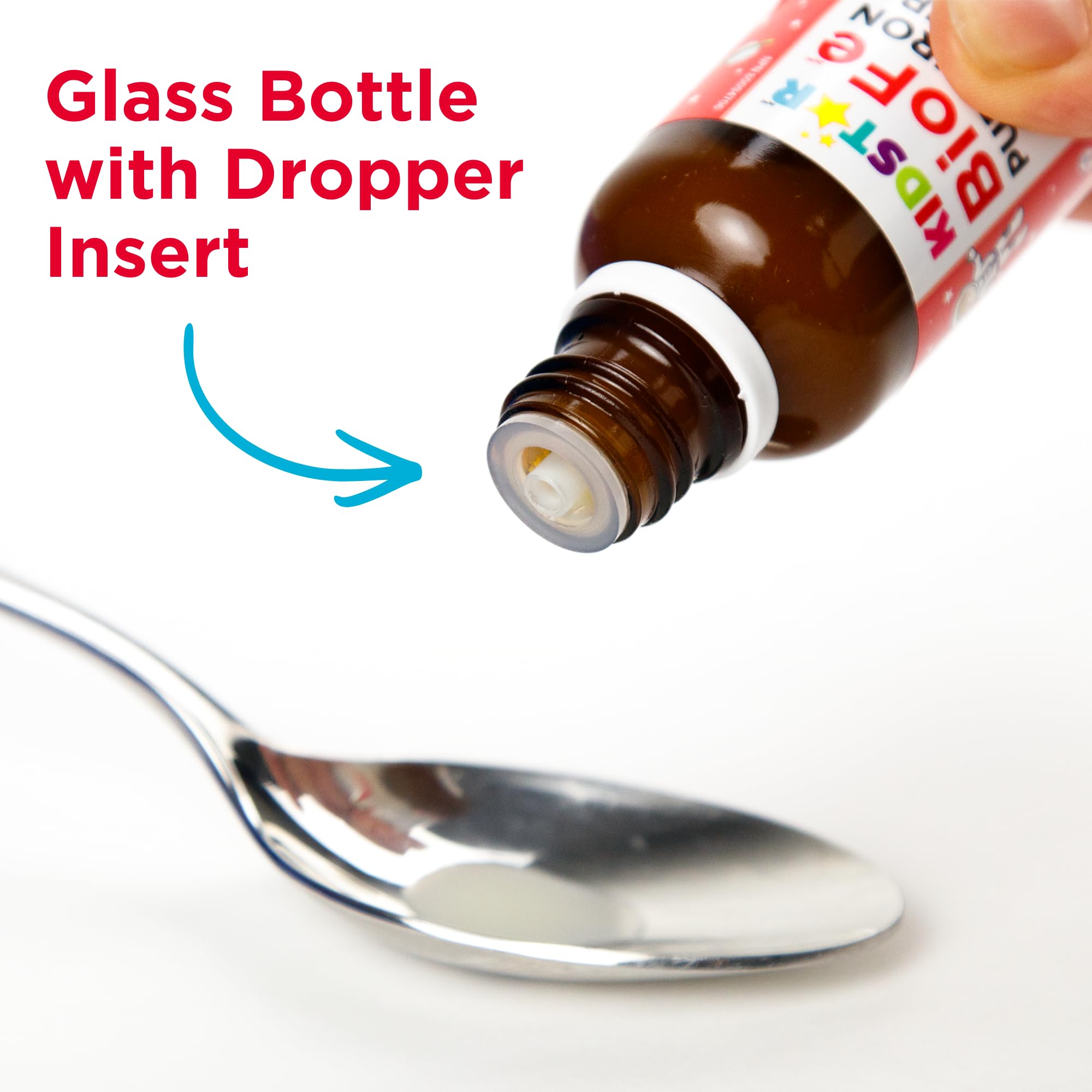 KidStar BioFe Pure Iron Drops with measurement dropper for infants and kids.
