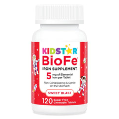 KidStar Nutrients BioFe Pure Iron chewables tablet close-up for daily use
