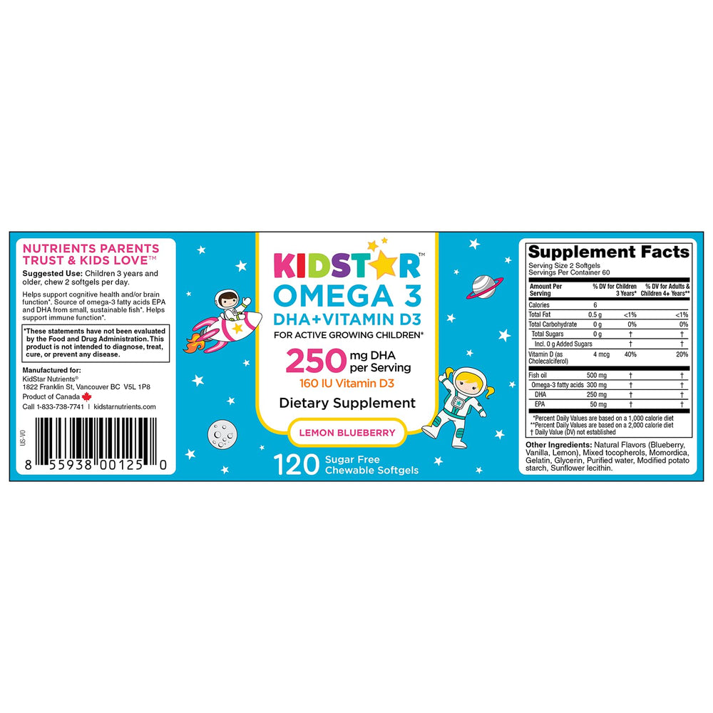 KidStar Nutrients lemon-blueberry chewables enjoyed by kids during snack time