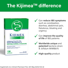 Kijimea IBS label detail highlighting B. bifidum MIMBb75 strain.