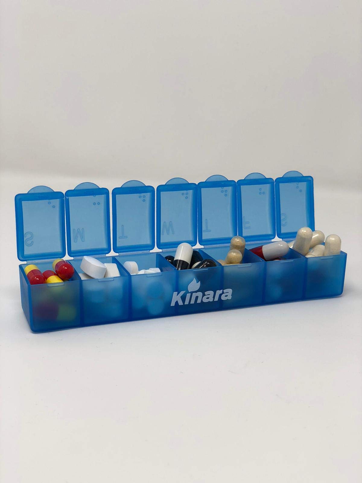Kinara pill box 201-piece set for organized on-the-go storage.