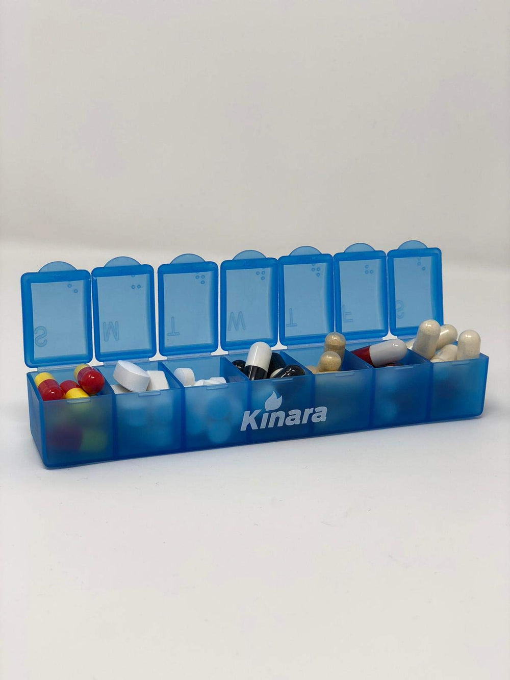 Kinara pill box 201-piece set for organized on-the-go storage.