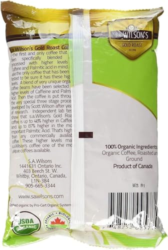 Kinara SA Wilson’s Coffee Enema ground packaging emphasizes convenient, pre-ground use for at-home colon cleansing.