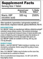Kinara Slo Niacin 500mg tablets close-up showing flush-free convenience.