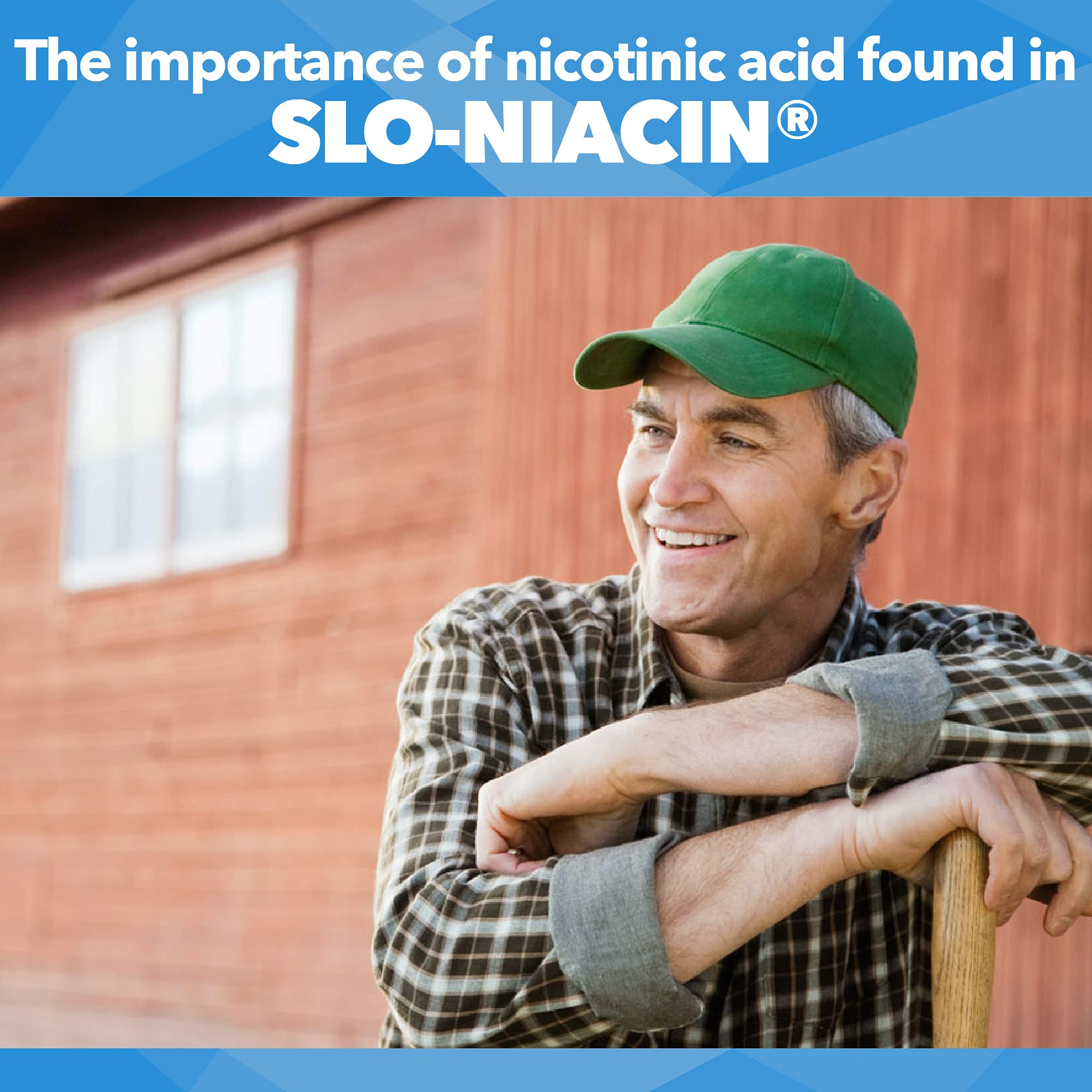Kinara Slo Niacin tablets shown with a glass of water for easy swallowing