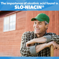 Kinara Slo Niacin tablets shown with a glass of water for easy swallowing