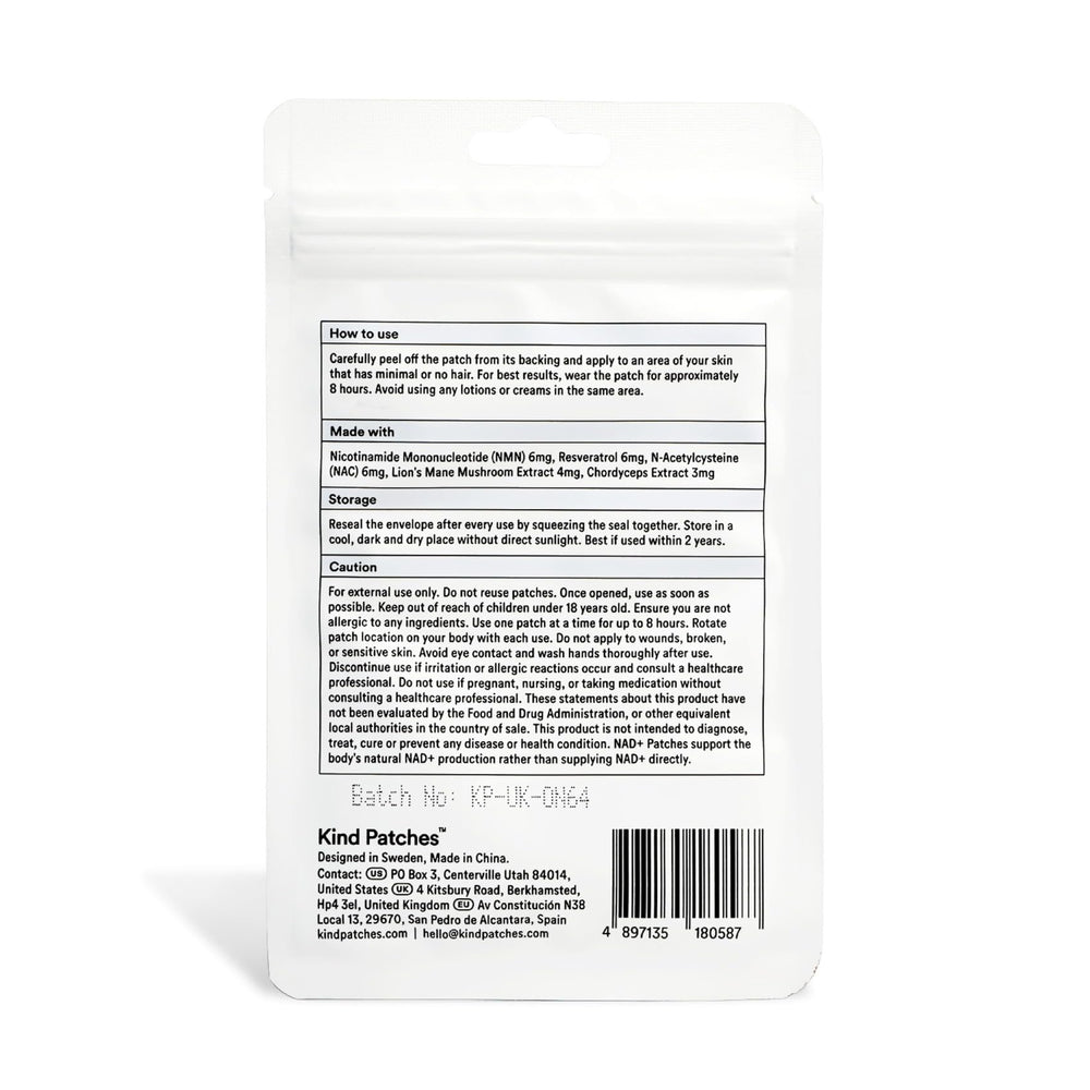 Kind Patches NAD Plus application on skin during morning routine.