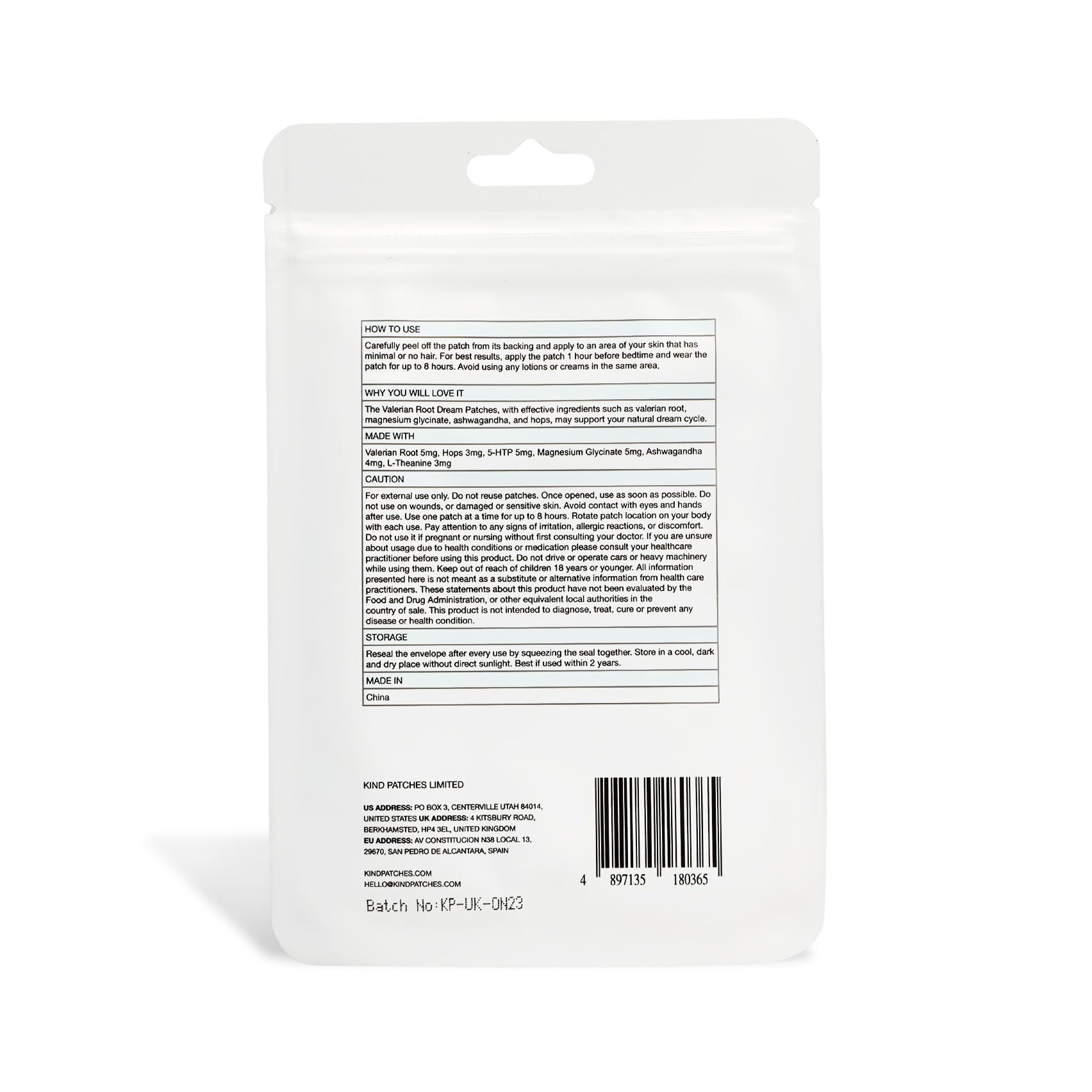 Skin application area with Kind Patches demonstrates rotation technique.