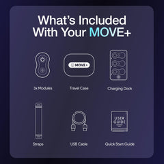 Kineon Move+ Pro 2.0 quick start guide and accessories included.