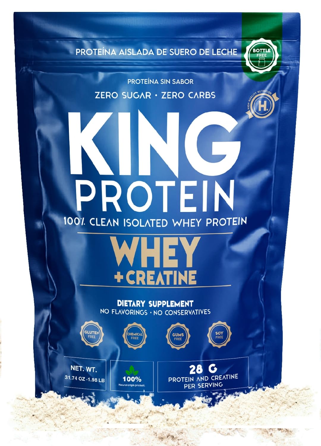 KING Protein Clean Unflavored Whey Isolate in a jar for muscle support