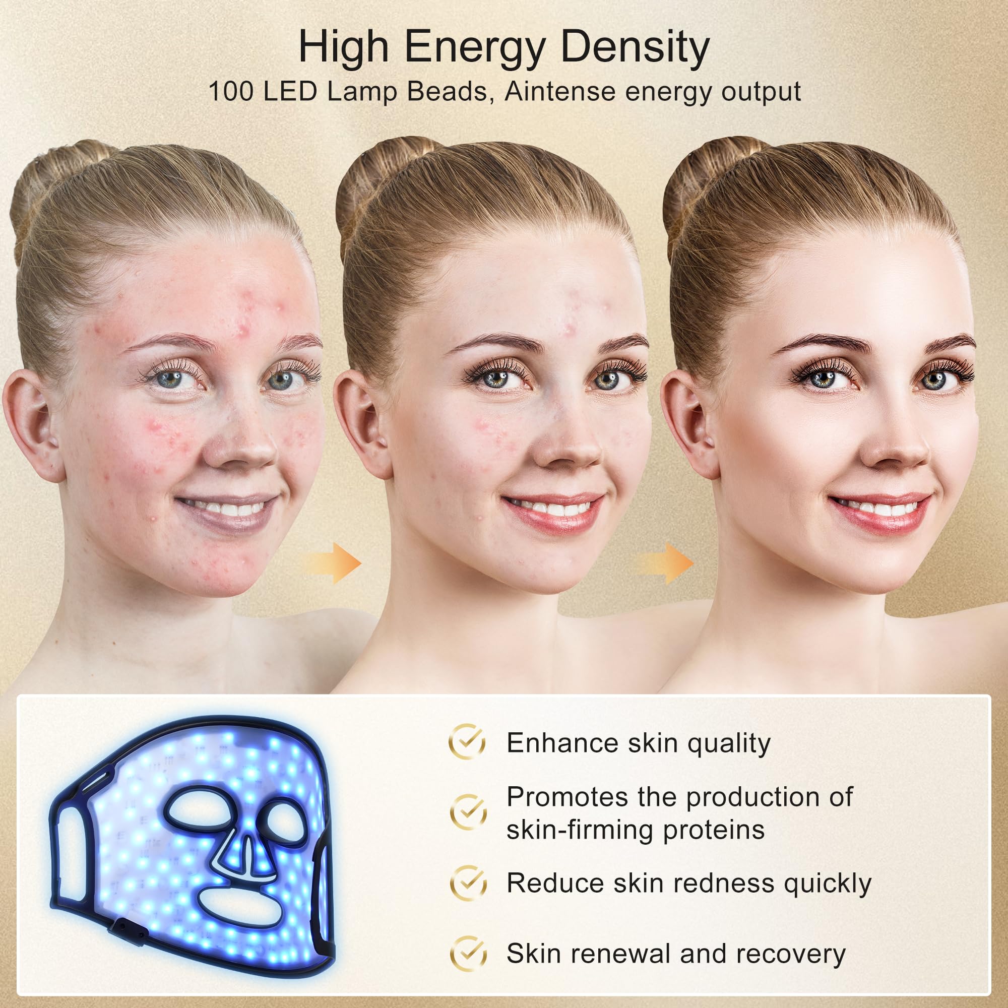 KINGDO blue light therapy view showing clearer-looking skin potential