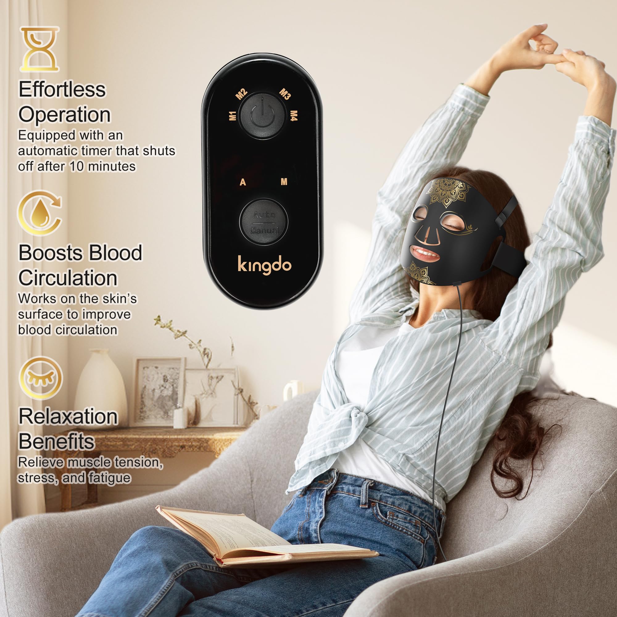 KINGDO eye shields design reduces light exposure during sessions