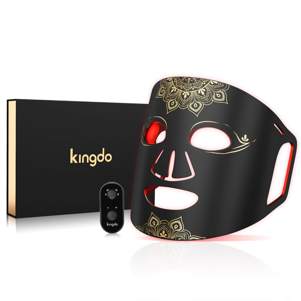 KINGDO red light therapy mask front view for at-home skincare convenience