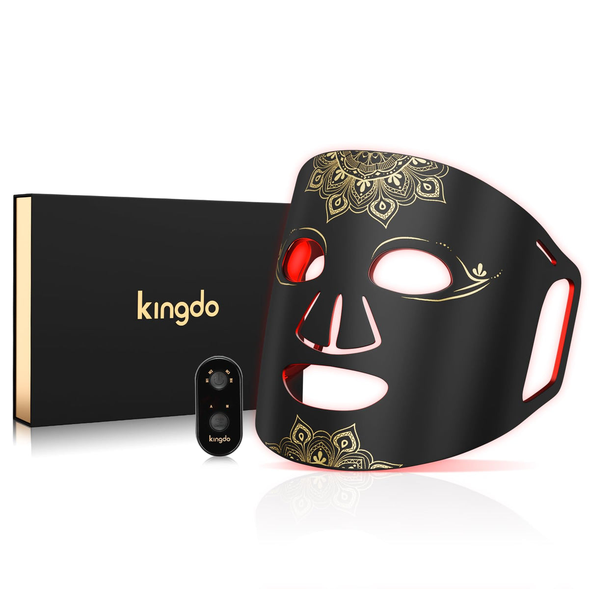 KINGDO red light therapy mask front view for at-home skincare convenience