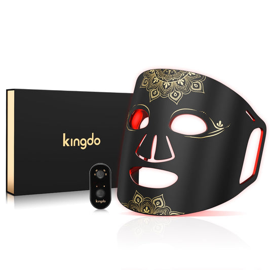 KINGDO red light therapy mask front view for at-home skincare convenience