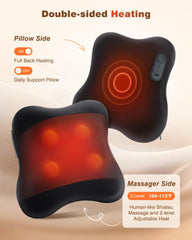 Dual heating with 104°F and 113°F levels on the KINGJOY massager.
