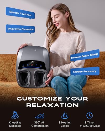 KINGJOY Foot Massager with Heat, sole rollers in action for arch and heel relief.