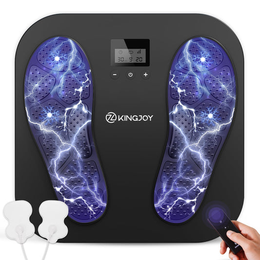 KINGJOY foot massager rechargeable unit demonstrates cordless convenience for on-the-go relief