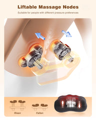 Liftable 4D massage nodes target upper and lower back for deep kneading.