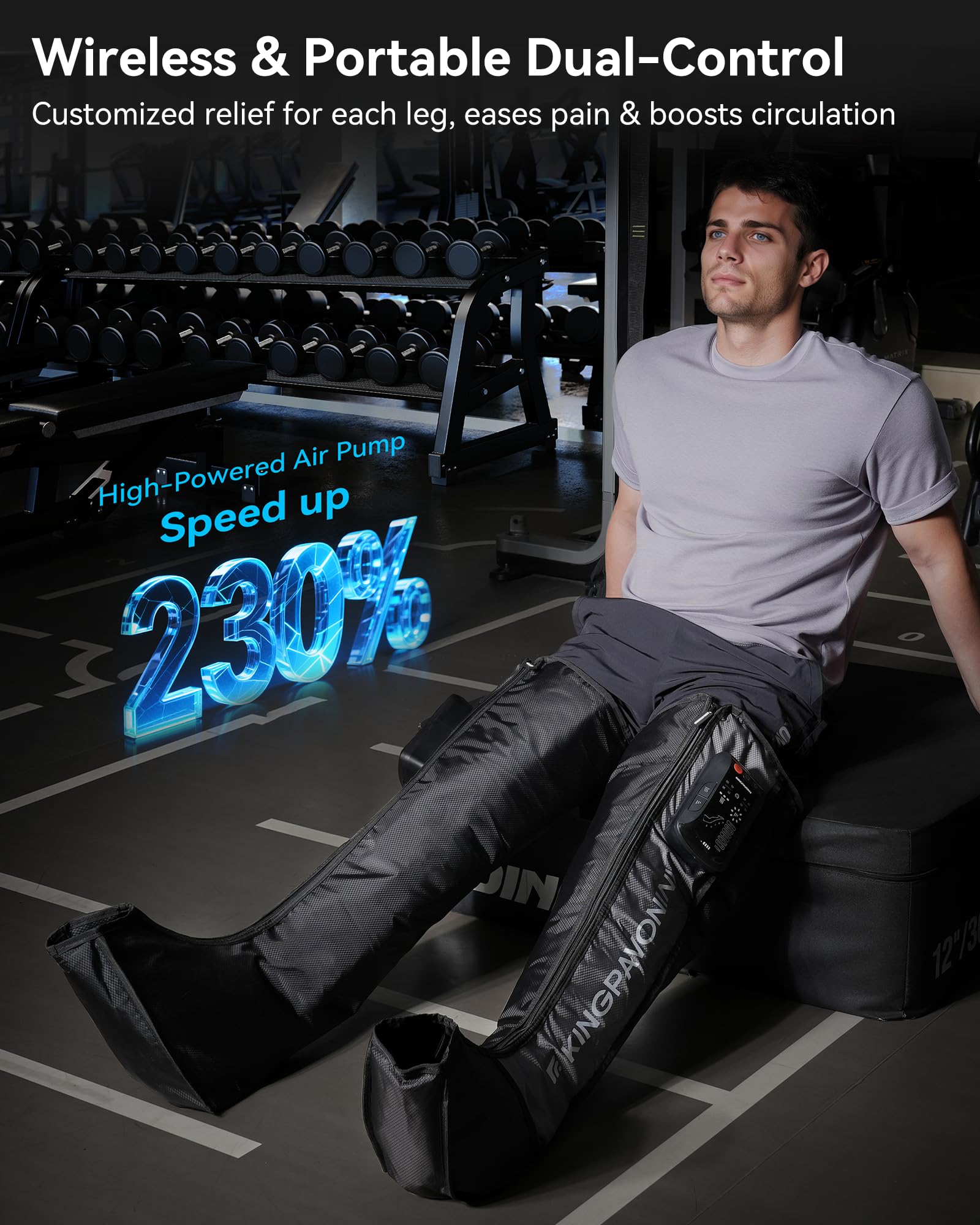 KingPavonini 19 modes and 8 intensities allow tailored leg relief