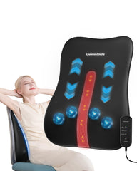 KingPavonini back massager shows full-back coverage for deep tissue relief.
