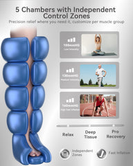 KingPavonini calf-knee-thigh chambers demonstrate full-leg wrap for systematic relief.