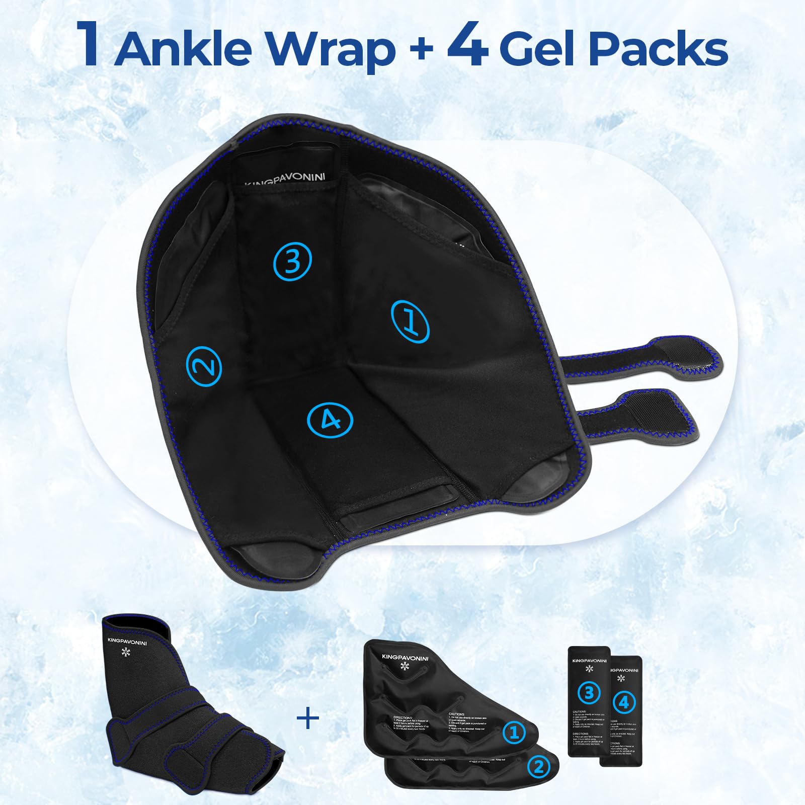 KingPavonini hot cold therapy image shows flexible gel for comfort.